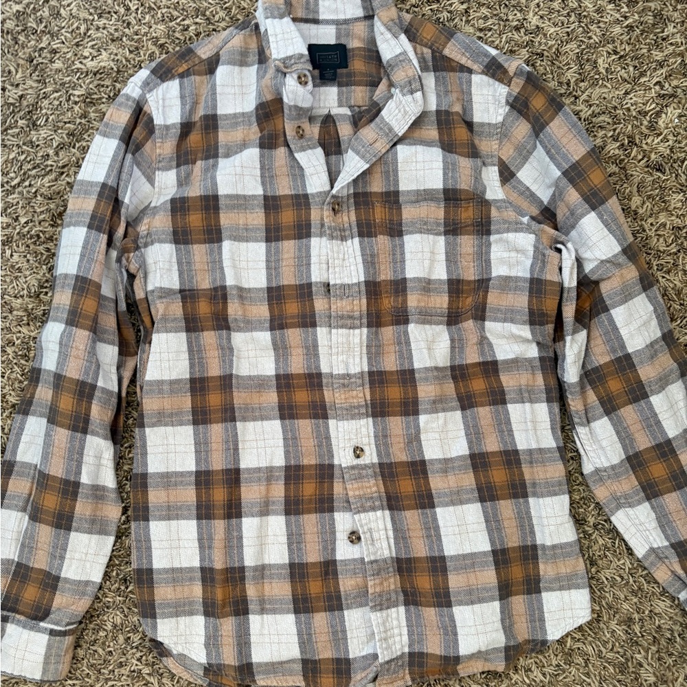 14th & Union Checkered Shirt in Brown and Tan
